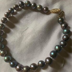 Vintage 14k genuine pearl bracelet